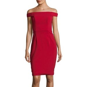 Carmen Marc Valvo infusion Red crepe dress new